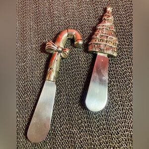 Festive Holiday Spreaders Stainless Steel Metal Set 5”